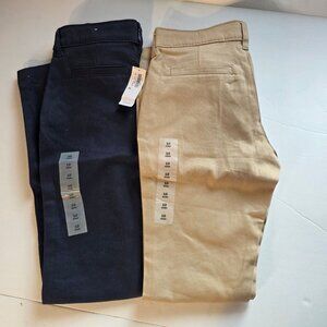 Old Navy Girls Skinny Fit Pants Size 10 Navy & Khaki Cotton
